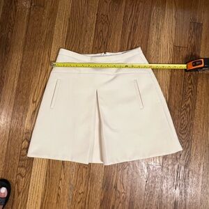 J. Crew Cream Pleated A-Line Mini Skirt